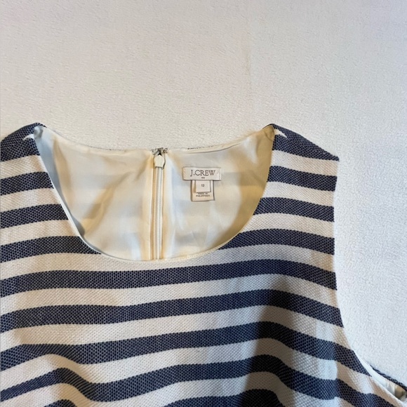 J. Crew striped pleated shift dress Blue and ecru size 12 - Picture 6 of 14